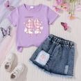 thumbnail image 2 of larppty Toddler Baby Girl Birthday Outfit Birthday Girl Shirt and Elastic Skirt Set Cute Summer Clothes Smash Cake Outfits（I， 6-7 Years）, 2 of 3