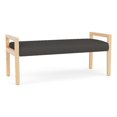 thumbnail image 1 of Pemberly Row Waiting Reception 2 Seat Bench Wood Frame in Gray, 1 of 5