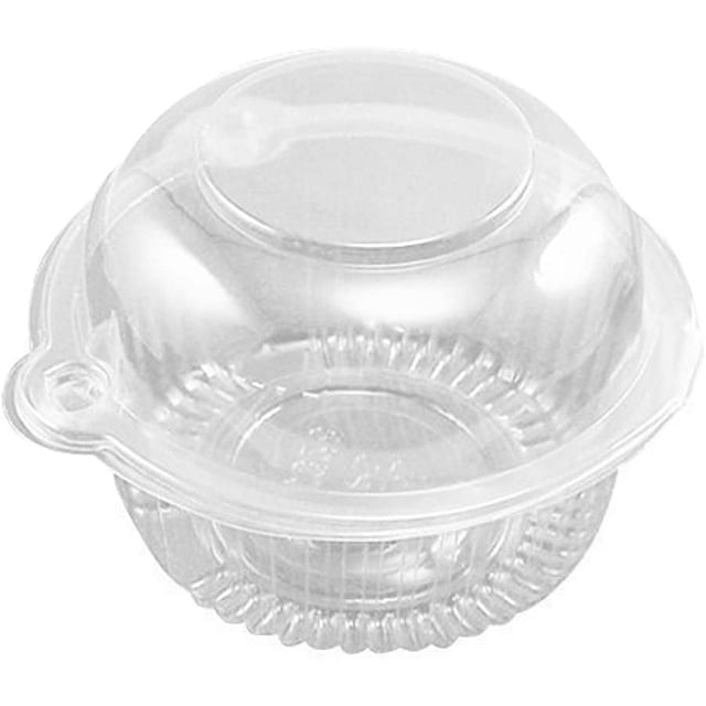 Soporte individual para cupcakes, cúpula de plástico transparente, soporte para cupcakes, contenedor para muffins, cajas, tazas (50 unidades)