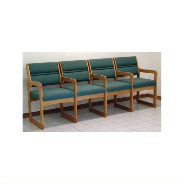 Chaise d'Invité Dakota Wave Valley Quadruple Base en Chêne-Poudre Bleu Standard