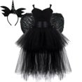 thumbnail image 1 of Vestido de princesa de ángel demonio de Halloween para tazón, cola larga, tutú de ángel, encaje negro, disfraz de cabestrillo de cosplay para niños, cumpleaños ix zhangyuxiang unisex, 1 of 1