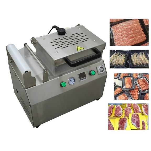 Tabletop Vacuum Skin Packaging Food Tray Film Cover Packing Machine
