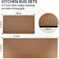 thumbnail image 2 of Kitchen Rugs and Mats Non Skid Washable Set of 2 PCS, Absorbent Runner Rugs for Kitchen, Farmhouse Weave Floor Mats in Front of Sink, 17.3"x 47"+17.3"x 29" (Brown), 2 of 12