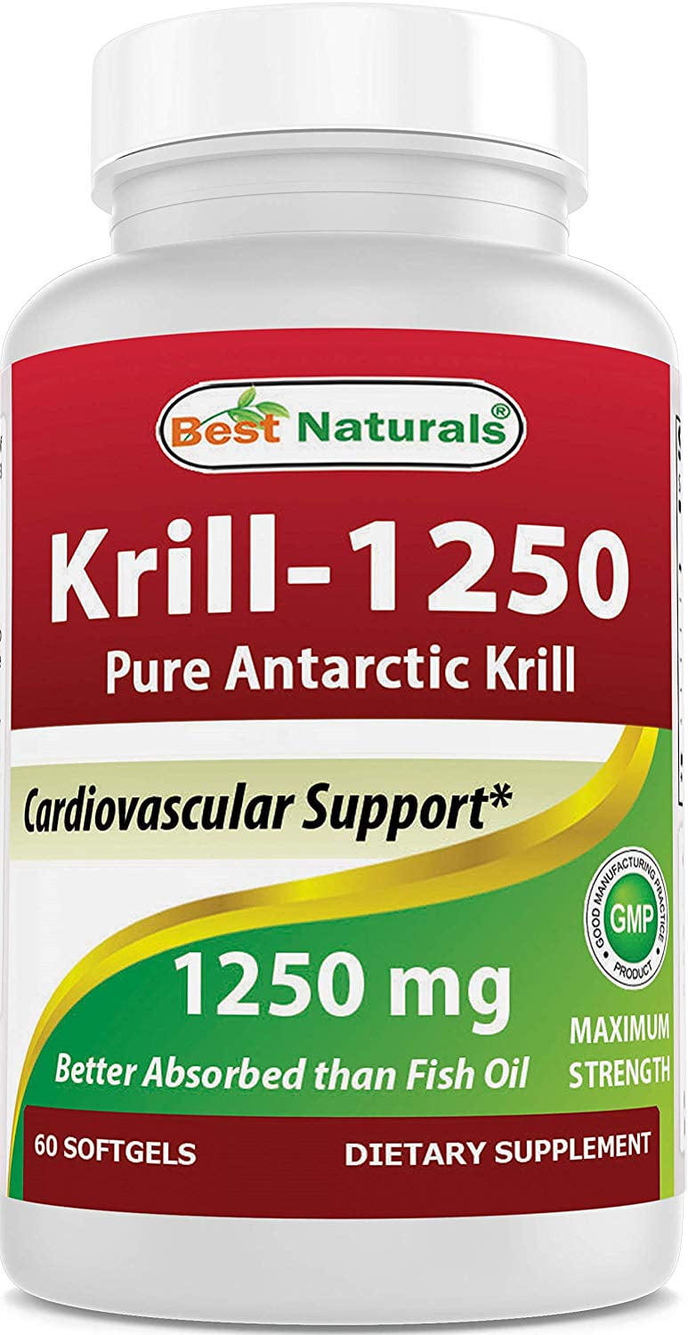 Best Naturals Pure Antarctic Krill Oil 1250 mg (Triple Strength) with