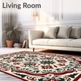 thumbnail image 2 of ODIKA 5'x7' Machine Washable Non-Slip Area Rug, Whimsical Elephant and Floral Hook with Seasonal Decorative Accents High Traffic Rug, Beige, 647596, 2 of 7