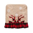 thumbnail image 1 of Chair Cover Christmas Articles Back Covers Durable Elk Design Decorate Soft Touch High Qulity Linen Cloth Embroidery, 1 of 6