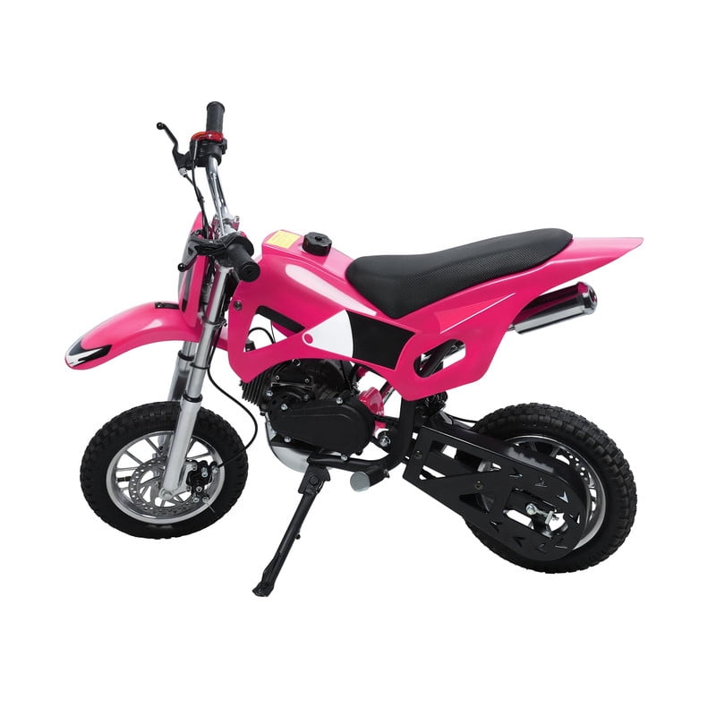Floseru 49cc Mini Dirt Bike,Gas Power Dirt Bike Kids 2-Stroke Dirt Bikes Mini Bike Gas Power Off Road Trail Bike Gas-Power Motocross with Front Rear Disc Brakes for Uphill and Off-Road Conditions