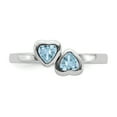 thumbnail image 4 of Sterling Silver Aquamarine Double Heart Ring, 4 of 5