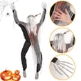 thumbnail image 4 of Halloween Climbing Zombies Wall Decoration, Halloween Life Size Climbing Dead Zombie with Knife on Head Decoration for Garden Patio, Yard Fence, Tree Decor, Window and Halloween Holiday Party, 4 of 7