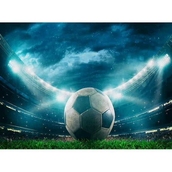 Vibrant Neon Blue Soccer Ball World Cup Stadium -300 Piece Wooden Puzzle - Puzzle Game Props - Educational Preschool Toys Gifts - Color and Shape Cognitive Skills Learning.