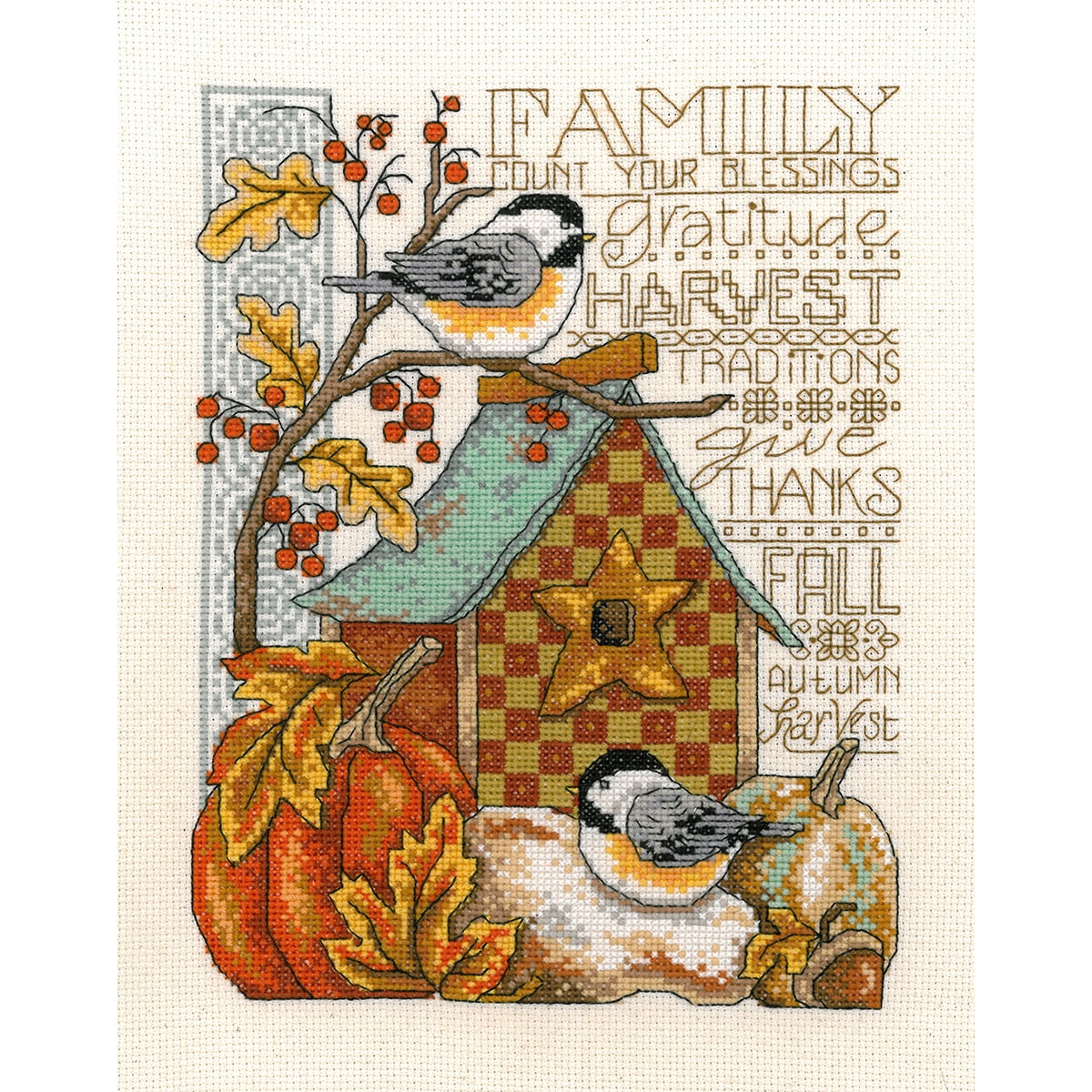 Family Blessing Counted Cross Stitch Kit, 8" x 10", 14 Count - Walmart