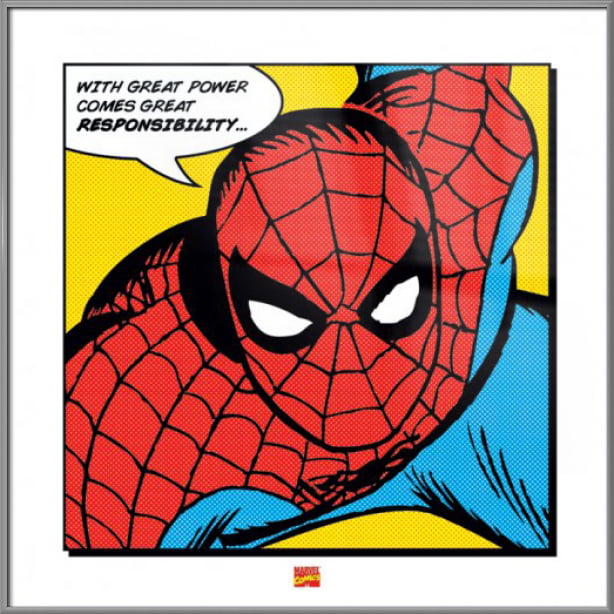 specificere Nuværende afgår The Amazing Spider-Man - Framed Marvel Comics Pop-Art Poster / Art Print  (Quote: With Great Power Comes Great Responsibility...) (Size: 16" x 16") -  Walmart.com