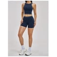 thumbnail image 3 of AEXTO Women 2 Piece Workout Sets Racerback Color Block Tank Top High Waist Tummy Control Shorts Yoga Set, 3 of 15