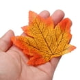 thumbnail image 4 of Uxcell Fake Fall Leaves, 300 Pack Artificial Maple Leaves Artificial Leaves Faux Style 7, Red Yellow, 4 of 6