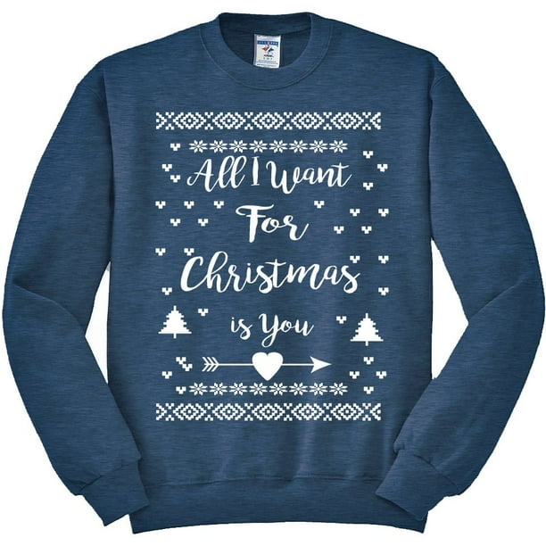 Correspondentie zingen majoor All I Want For Christmas Is You White Left | Unisex Ugly Christmas Sweater  - Walmart.com