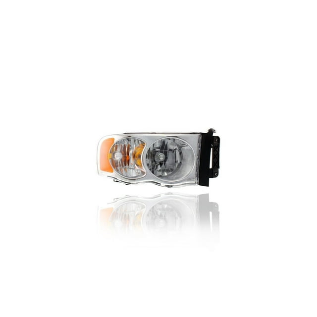 Headlight Assembly - Compatible/Replacement for '04-05 Dodge RAM Pickup 1500/2500/3500 - Halogen, Chrome Interior - Right Hand - Passenger - 55077120AG