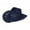 Navy Blue, variant on Toudaret  Straw Beach Cowboy Hat for Women Shapeable Brim Western Cowgirl Hat