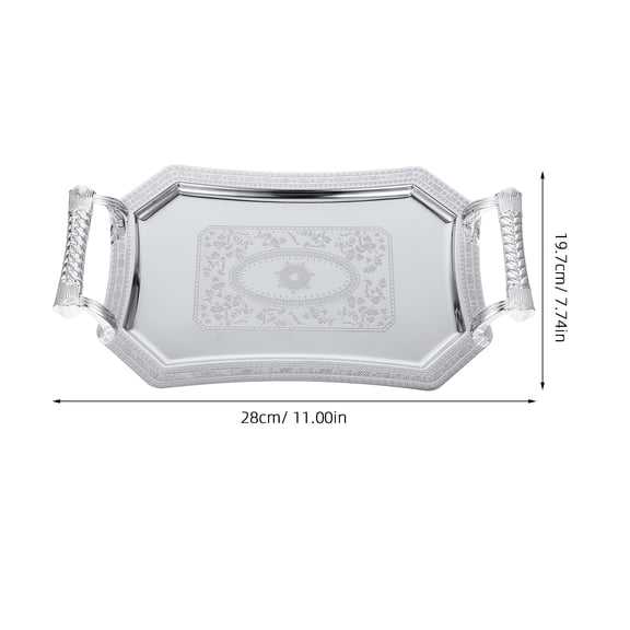 FUEENIRVA Stainless Steel Serving Platter Tray for Coffee Table, Storage, Fruit Display, Metal Design