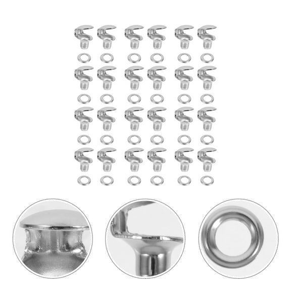 Raindrops 20 Pcs Fittings Shoe Lace Hooks Work Baby 0.9X1X1.1CM Silver