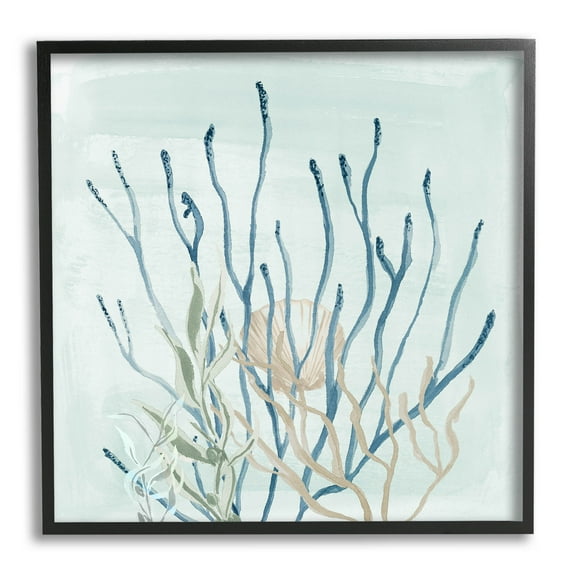 Layered Water Sea Life Coral Animals & Insects Graphic Art Black Framed Art Print Wall Art