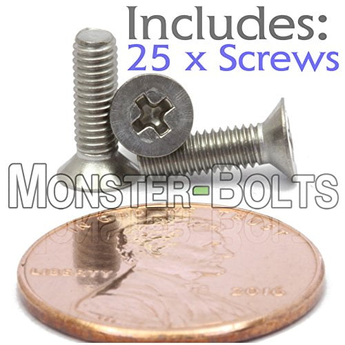 10mm M3 Flat Head Countersunk Screw Kit,M3 4mm//5mm//6mm//8mm//10mm Stainless Steel Machine Countersunk Screws Bolt Fastener Pack of 100