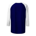 thumbnail image 5 of Npasoilc Summer Tops for Women Trendy 3/4 Sleeve Round Neck Patchwork Breathable Blouse Color Block Casual Loose T-shirts, 5 of 5