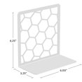thumbnail image 4 of Sujetalibros premium Sujetalibros geométricos de panal de abeja (blanco, 1 par) Sujetalibros para estantes-gris Adepaton CZBG-XM180-2, 4 of 6