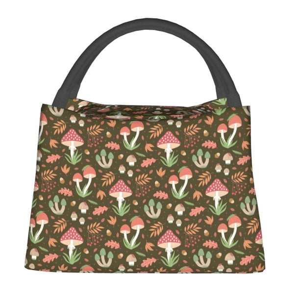 Balery Mushrooms and Autumn Bolsa de Aislamiento Portátil – Bolsa de Almuerzo con Forro de Aluminio Mejorado, Funda Impermeable y Fácil de Limpiar para Picnic y Caja de Almuerzo