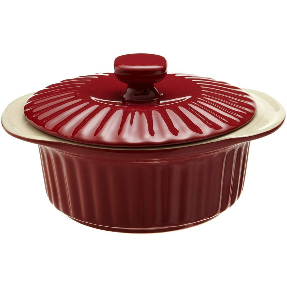 Good Cook 1.5 Quart Ceramic Covered Casserole, Red