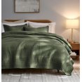 thumbnail image 1 of Juego de ropa de cama Palassio a rayas verde oliva 100% algodón California Cal King, 1 of 7