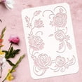 thumbnail image 3 of 1 set 3pcs Rose Flowers Vine Painting Stencil 11.7x8.3 inch Hollow Out Floral Rose Craft Stencils Reusable Border Lace Decoration Plant Leaves Stencil for Wall Tiles Furniture Scrapbook Plastic, 3 of 7