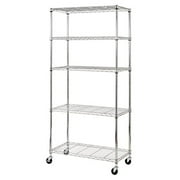 Wire Shelving Units Sandusky Mws361872 5 Tier Mobile Wire Shelving Unit With 3 Rubber Casters