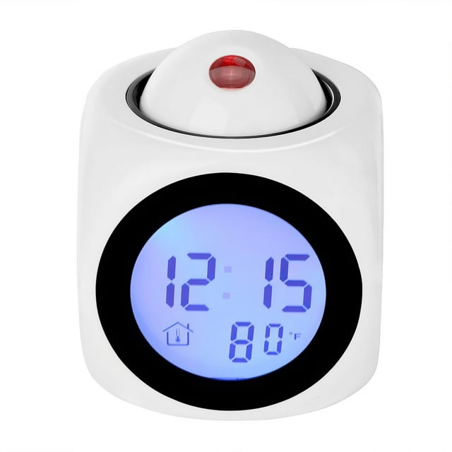 Projection Alarm Clock ABS Digital Alarm Clock with Voice Broadcast Ceiling Alarm Clock Thermometer with Projection Function for Home Living Room Bedroom