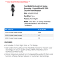 thumbnail image 2 of Front Right Strut and Coil Spring Assembly - Compatible with 2000 Chrysler Grand Voyager, 2 of 2