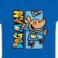 thumbnail image 2 of Dog Man Jumping Youth Royal Blue Crew Neck Short Sleeve T-shirt-Small, 2 of 4