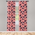 thumbnail image 3 of Ambesonne Tropical Curtains, Pineapples Circles Plot, Pair of 28"x63", Dark Coral and Quartz, 3 of 4