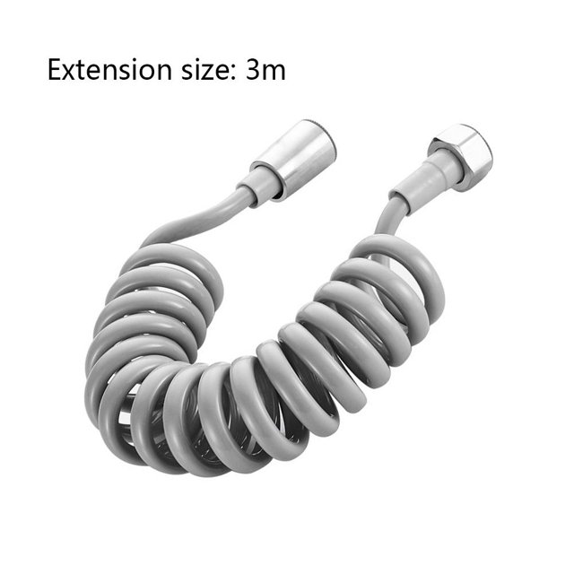Manguera de ducha con resorte de plástico para baño, agua, inodoro, pulverizador de bidé (3M)