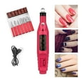 thumbnail image 2 of Yinanstore Perceuse Électrique Manucure Pédicure 6 Pcs Bandes de Ponçage Pièce à Main - Rouge Rose, 2 of 6