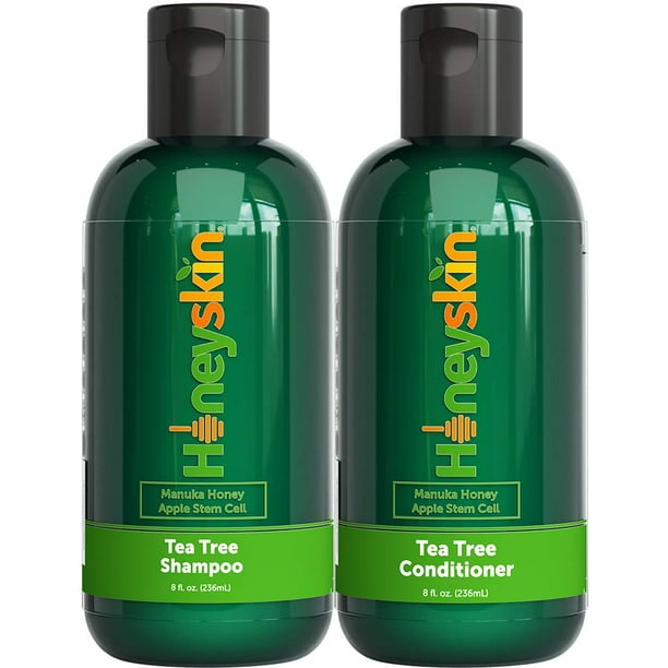 Organic Tea Tree Oil Shampoo Conditioner Set Manuka Honey, Stem Cell & Coconut Dandruff