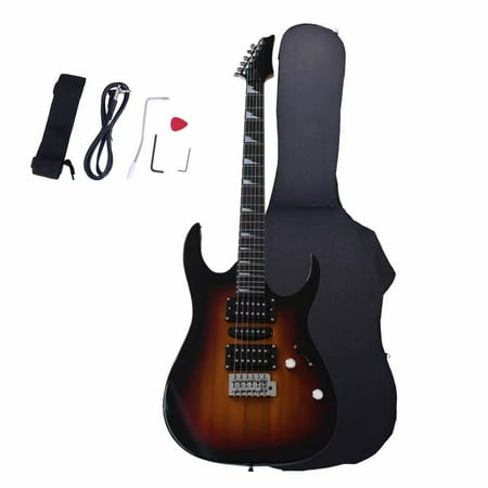 Electric Guitar Package 170 Electric Guitar with Case and Accessories Pack Beginner Starter Package (Golden & Black) ()