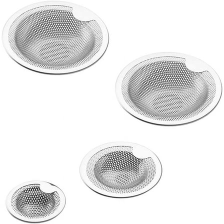 4 Pcs Kitchen Sink Strainers, Stainless Steel Anti-Clogging Mesh Sink Drainer Kithen Sink Drain Filter Basket-Silver