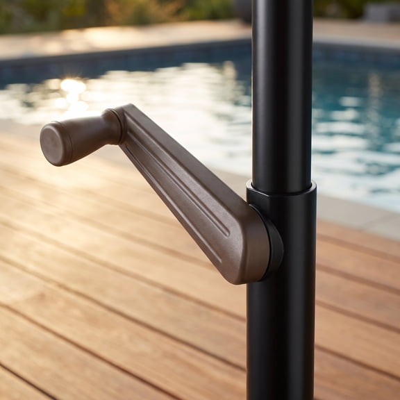MIPCASE Brown Replacement Umbrella Crank Handle with Comfortable Ergonomic Grip for Patio, Beach, and Outdoor Umbrellas