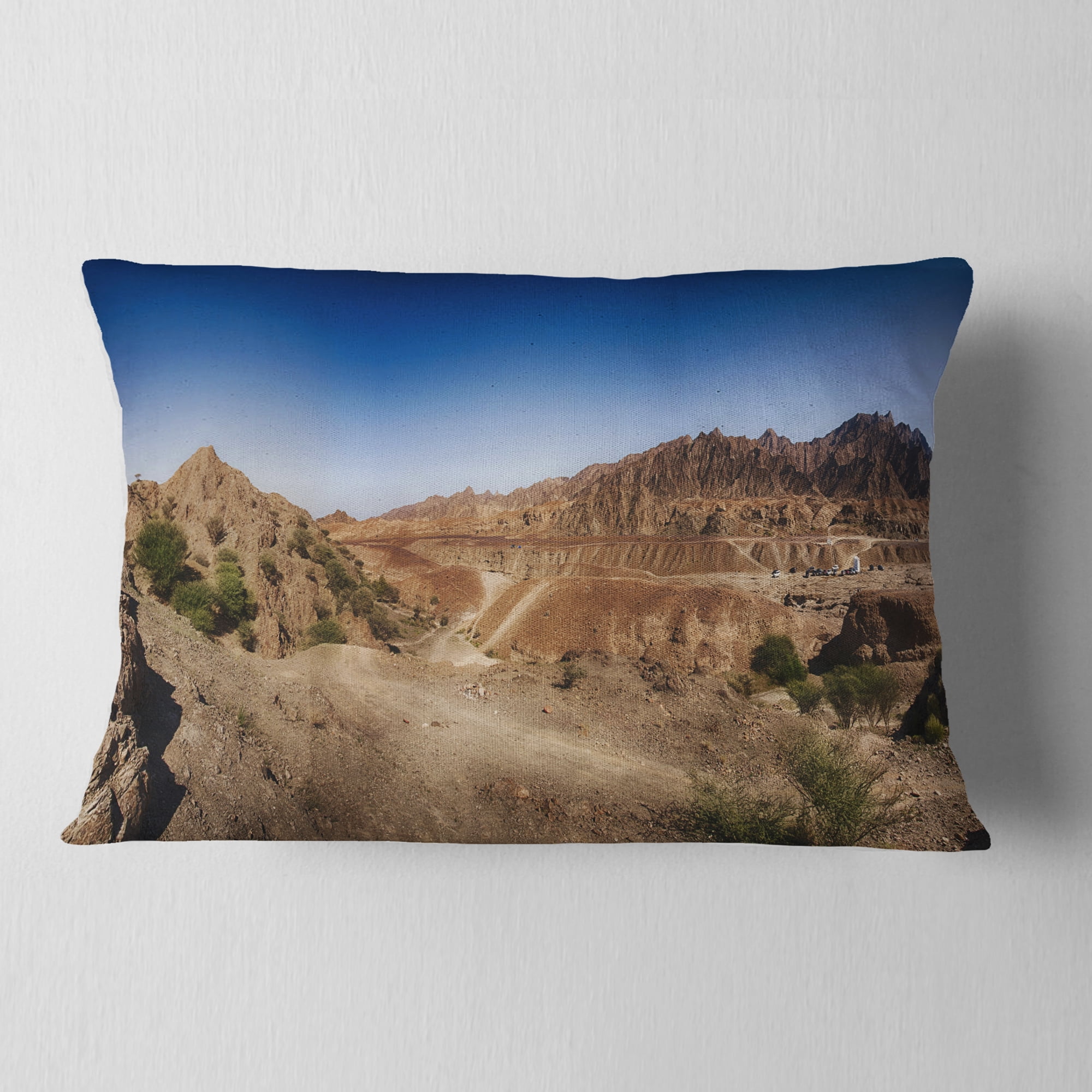 Designart Hatta Mountains Landscape - Photography Throw Pillow - 12x20