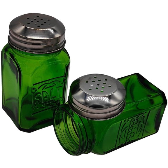 Vintage Salt and Pepper Shakers (Green, Medium)