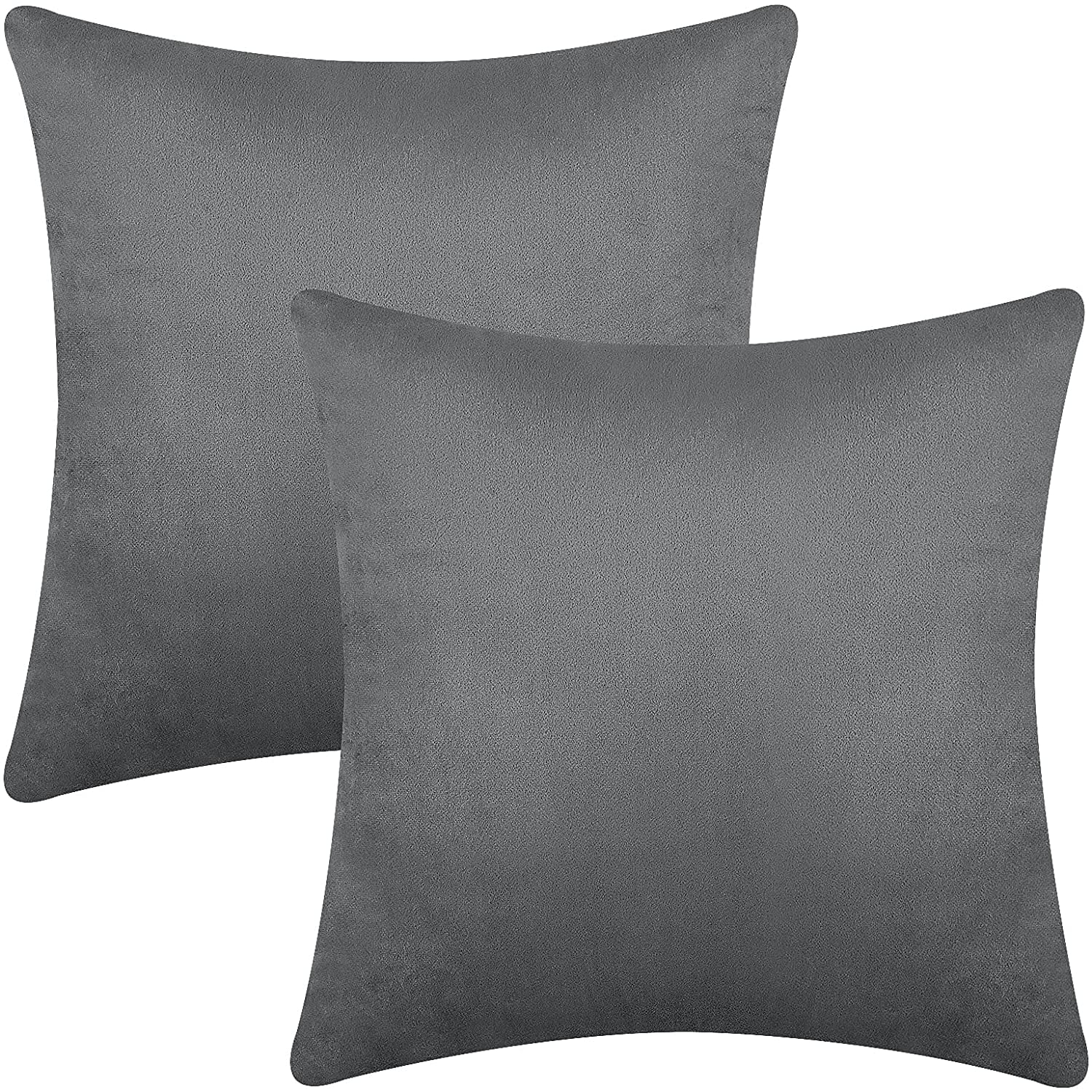 BLEUM CADE 2 Pack Grey Throw Pillow Covers，Solid Sofa Pillow Covers