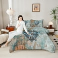 thumbnail image 4 of Homewish Retro Medieval Knight 3 Pieces Queen Comforter Set for Boys Girls,Vintage Soldier Sword Ultra Soft Bedding Sets,Chic Floral Flower Bedding Comforter Set Breathable, 4 of 8