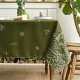 thumbnail image 4 of Spring Summer Summer Tablecloth 60x84 Inch Oval, Wild Flowers Floral Moss Green Washable Seasonal Table Cover for Party Picnic Dinner Decor…, 4 of 7