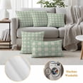 thumbnail image 6 of Green Plaid Outdoor Waterproof Pillow Covers, Country Cute Love Pastoral Heart Lattice Decorative Square Throw Pillowcase Sofa Cushion Sham for Patio/Couch/Chair, 20"x20" 2 Pack, 6 of 8