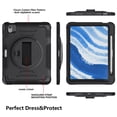 thumbnail image 3 of Shockproof Case for Apple iPad 11th 10th Gen 2025 2022, with Pencil Holder Military Grade Protection Rotating Stand Hand Strap Shoulder Strap Bumper Rugged Case for iPad 11th Gen 11"/ 10th Gen 10.9", 3 of 8