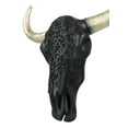 thumbnail image 6 of Black And Gold Tribal Floral Tattoo Tooled Filigree Bull Cow Skull Wall Decor, 6 of 10